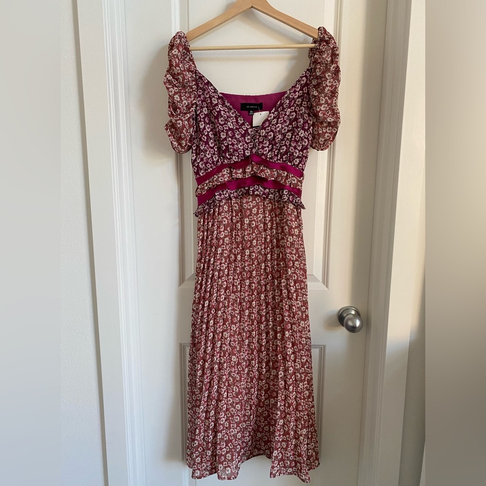 En Saison Pink Multilayer Dress w/ Ruffled Sleeves